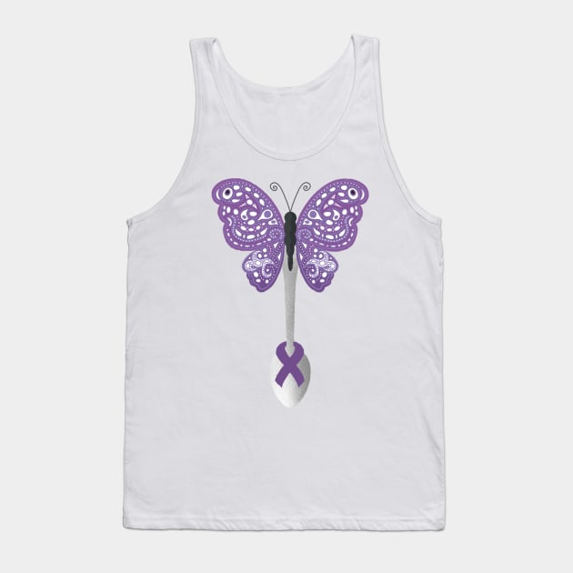 Butterfly Spoon Awareness Ribbon! (Purple) Tank Top by yourachingart